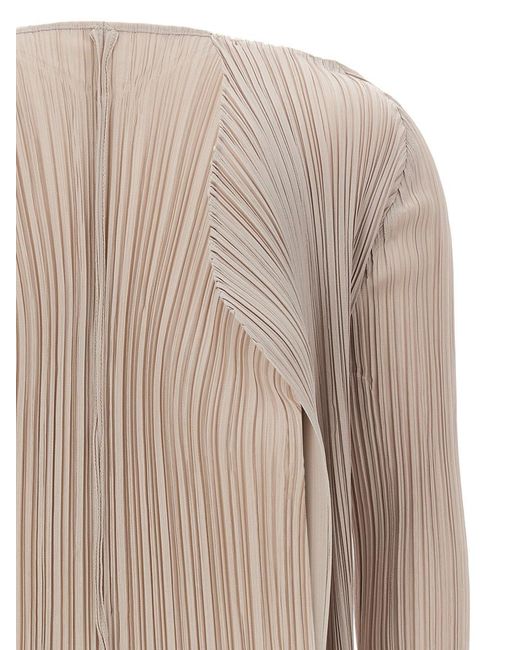 Pleats Please Issey Miyake Natural 'New Colorful Basics 4' Cardigan