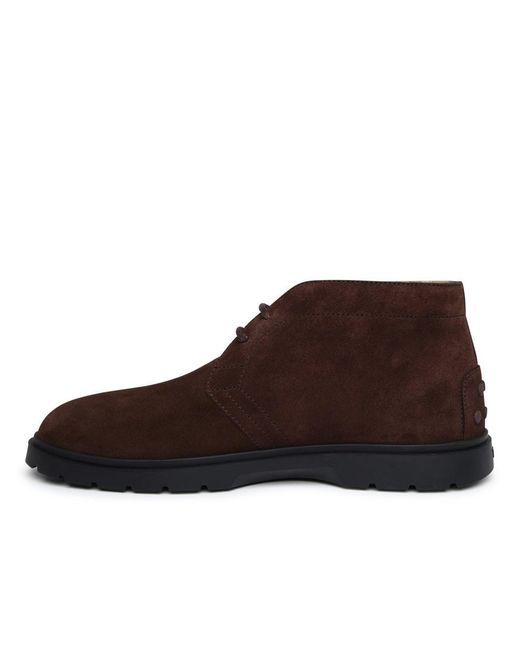 Tod's Brown Suede Boots for men