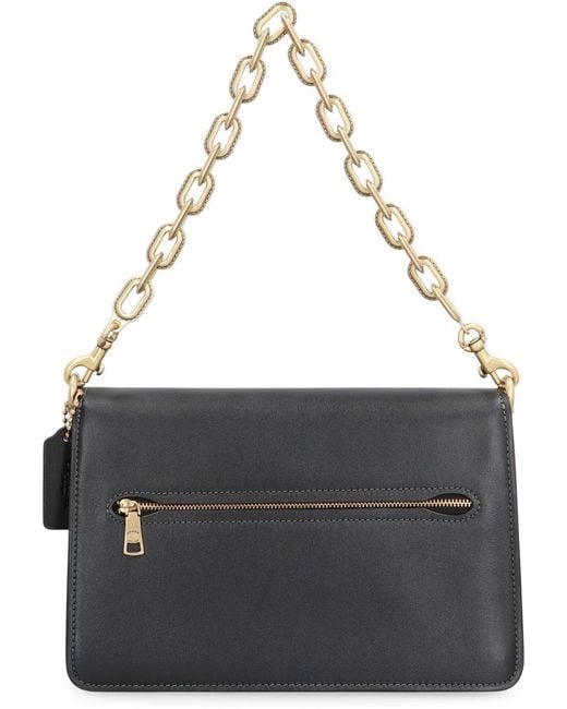 COACH Black Shoulder Bag With Tabby Chain