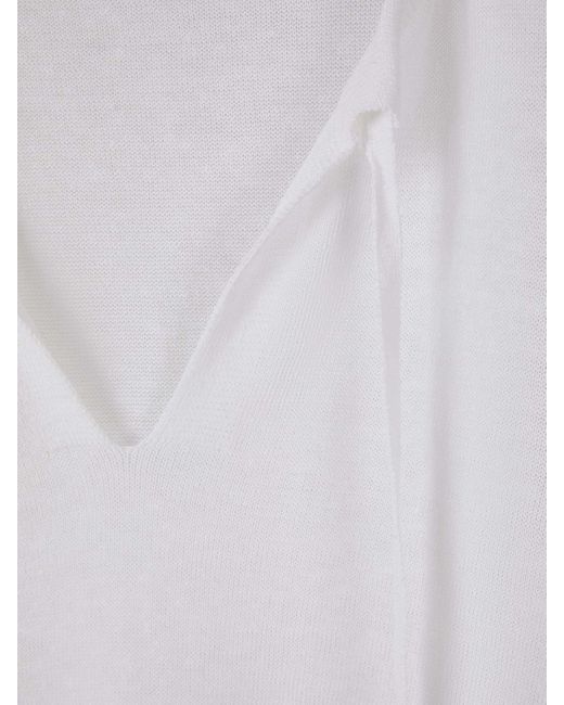 Peserico White Linen Crepe Sweater