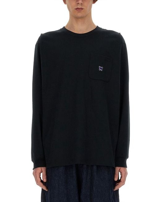 Needles Black T Shirt With Logo for men