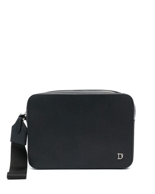 DSquared² Black Monogram-embellished Clutch Bag for men