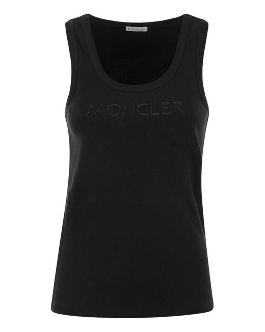 Moncler Black Logo-Embroidered Sports Vest