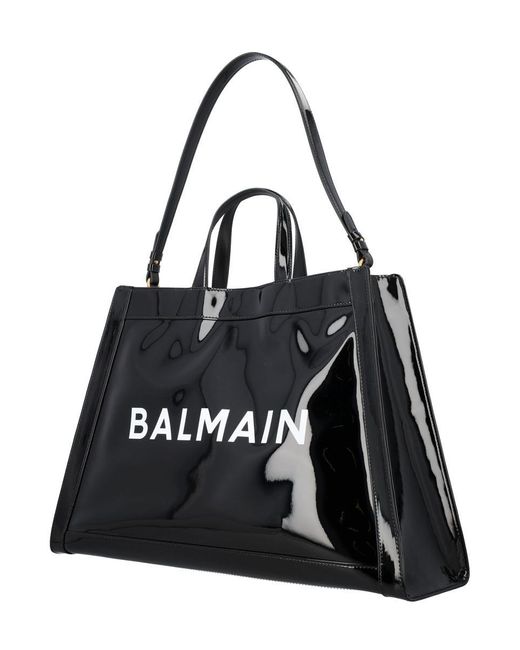 Balmain Black Olivier's Patent Tote Bag