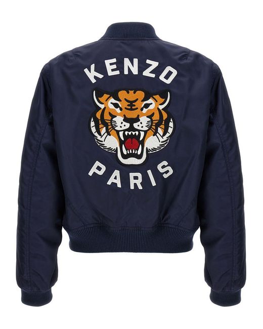 KENZO Blue Lucky Tiger Casual Jackets, Parka