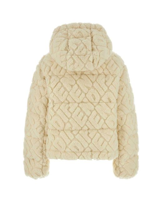 Fendi Mirror Sherpa Fleece Puffer Jacket in Natural Lyst Canada