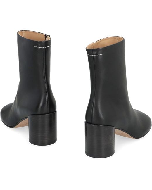 MM6 by Maison Martin Margiela Black Anatomic Leather Ankle Boots