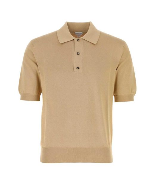 Bottega Veneta Natural Beige Cotton Polo Shirt for men