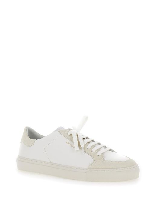 Axel Arigato White 'Clean 90 Triple' Low Top Sneakers With Laminated Logo for men