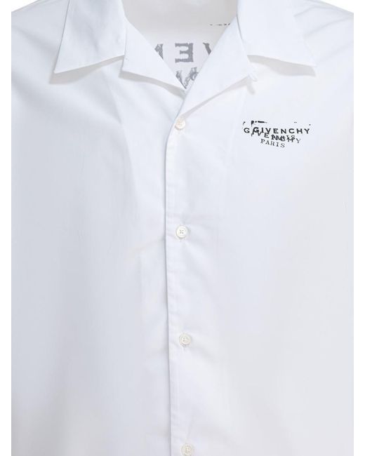 Givenchy White Cotton Short-Sleeved Shirt for men