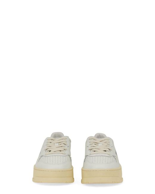 Autry White "Medalist Platform" Low Sneakers