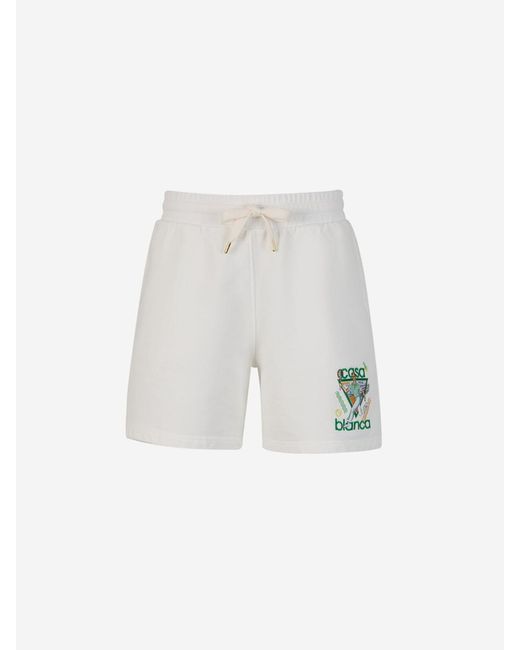 Casablancabrand White Casa Way Bermuda Shorts for men