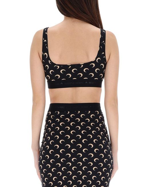 MARINE SERRE Black Top Bra "moon"