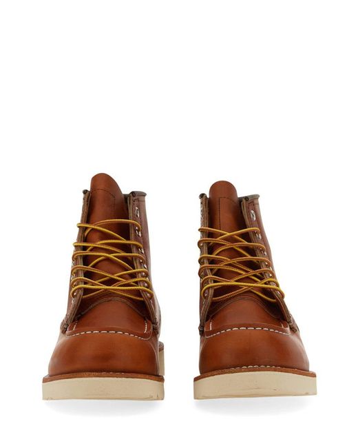 Red Wing Brown Moc Toe Lace-up Boots for men