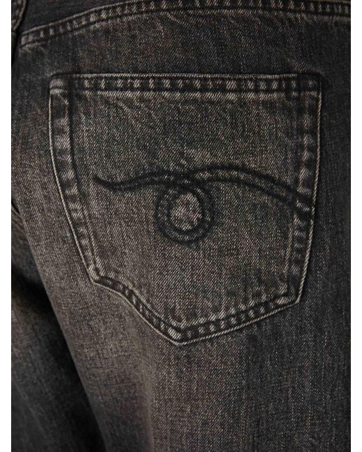 R13 Gray Wide Crossover Jeans