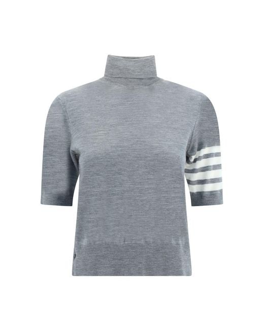 Thom Browne Gray Turtleneck Sweater
