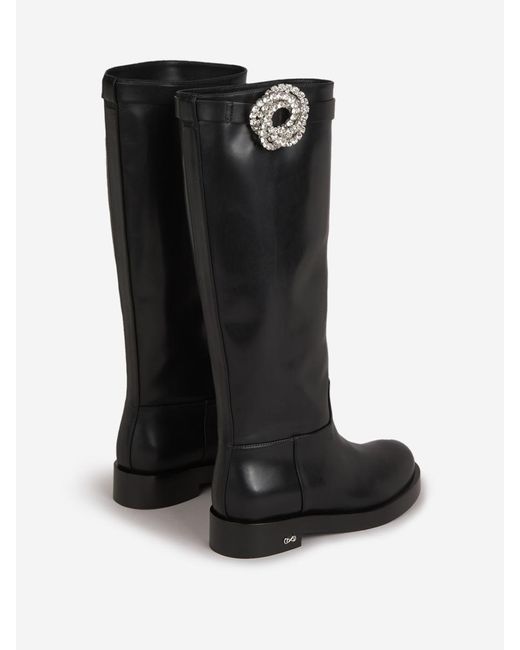 Mach & Mach Black Galaxy Leather Boots