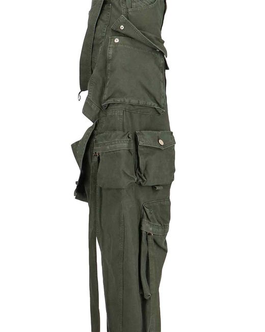 The Attico Green Cargo Pants Cut Out