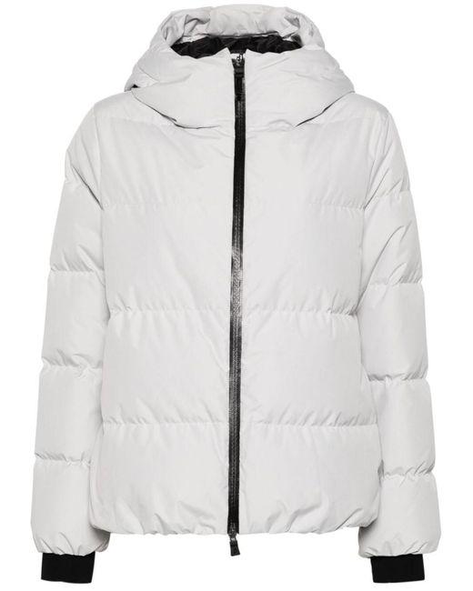 Herno Gray Mini Hooded Puffer Jacket