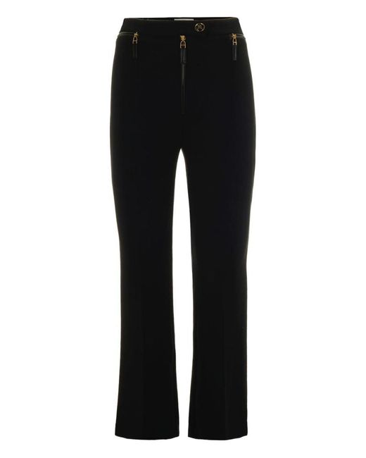 Elisabetta Franchi Black Flared Cropped Trousers