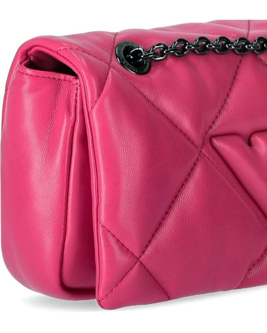 Emporio Armani Pink Bouganvillea Small Quilted Crossbody Bag