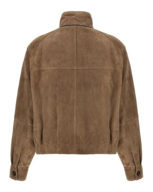 Brunello Cucinelli Brown Monile Suede Jacket