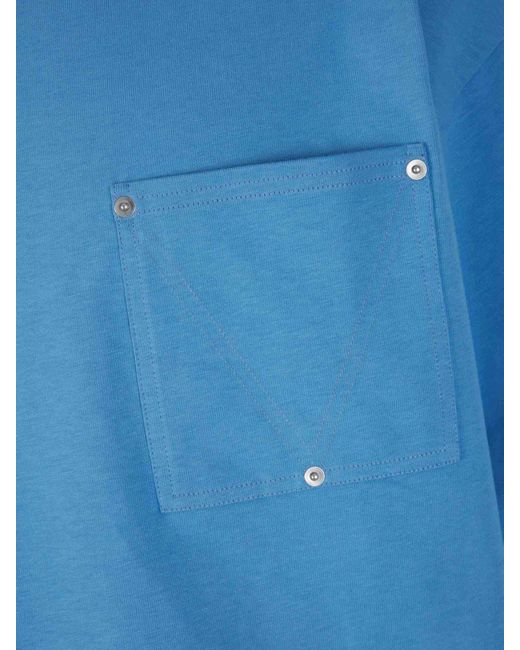 Bottega Veneta Blue Oversized Cotton T-shirt for men