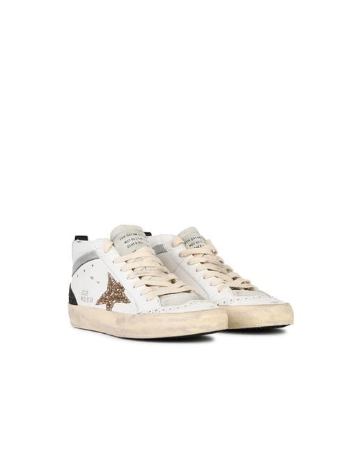 Golden Goose Deluxe Brand White 'Mid Star Classic' Leather Blend Sneakers