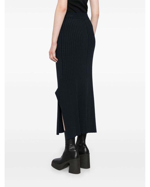Stella McCartney Blue Ribbed Flared Skirt