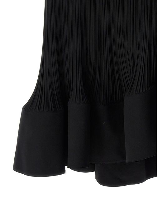 Lanvin Black Long Pleated Dress Dresses