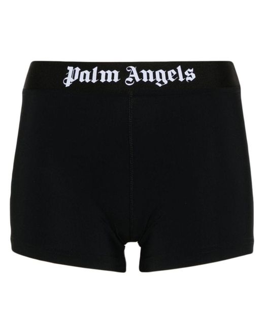 Palm Angels Black Logo-print Sport Shorts