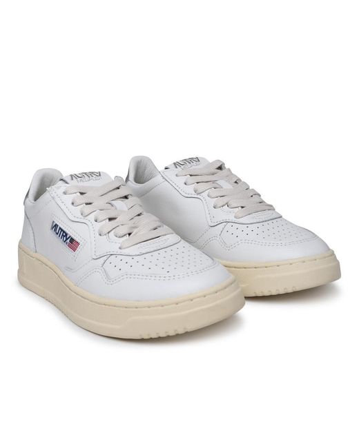 Autry White Medalist Leather Sneakers