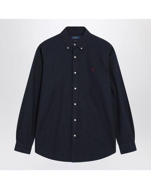 Polo Ralph Lauren Blue Custom-Fit Oxford Shirt for men