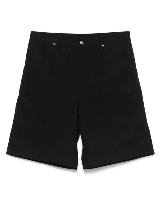 Moncler Black Cotton Cargo Shorts for men