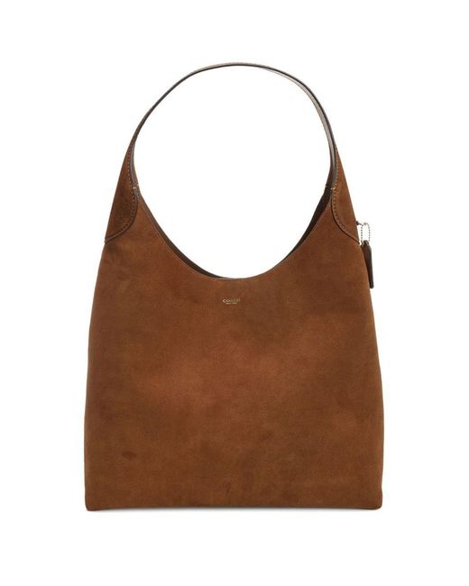 COACH Brown Brooklyn 39 Suede Leather Hobo Bag