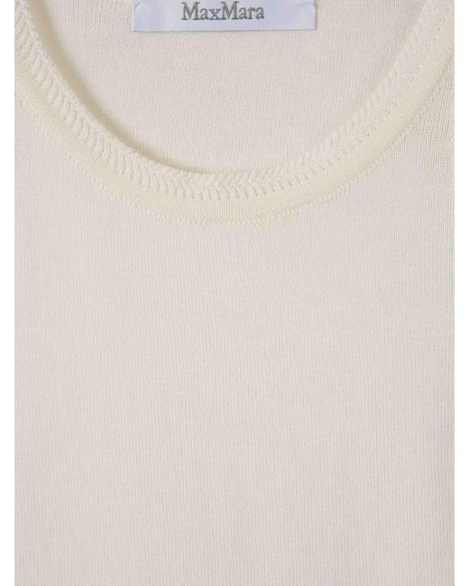 Max Mara White Top Punto Algodón