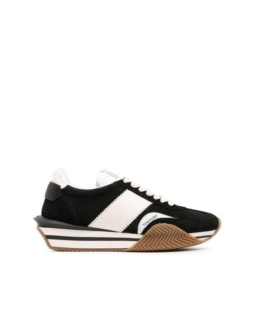 Tom Ford Black James Suede Sneakers for men