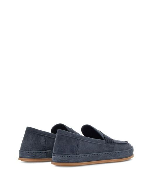 Hogan Blue Suede Flat Shoes for men