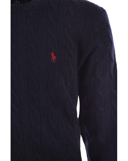 Polo Ralph Lauren Blue Wool And Cashmere Cable-knit Sweater for men