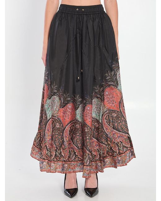 Zimmermann Brown Rhiannon Ruffle Maxi Skirt