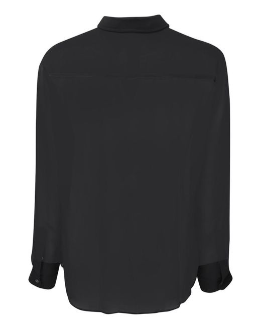 AMI Black Sheer Shirt With Classic Collar for men