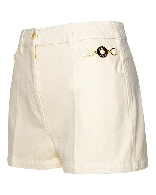 Patou Natural Ivory Cotton Mini Shorts