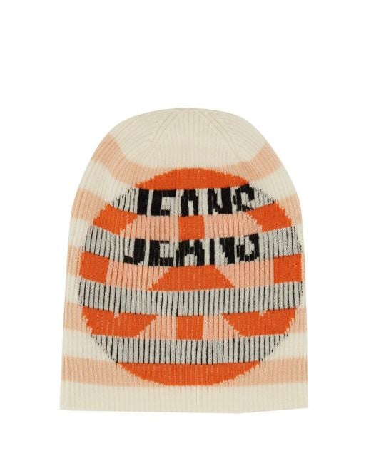 Moschino Red Wool Cap With Logo
