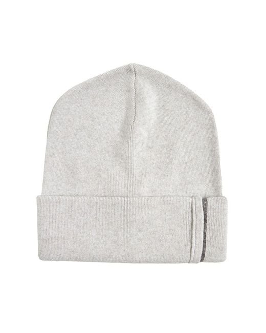 Brunello Cucinelli White Beanie