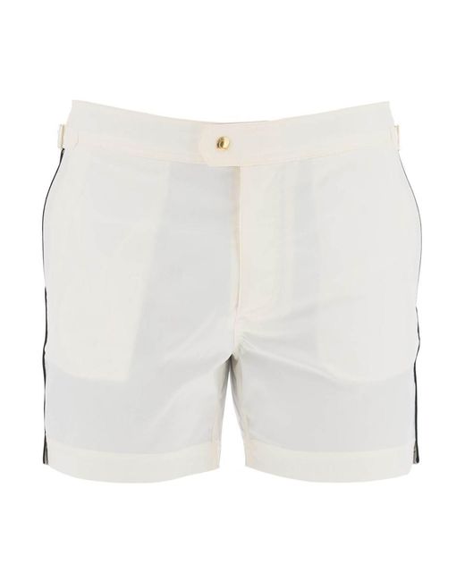 Tom Ford Blue "Contrast Piping Sea Bermuda Shorts for men