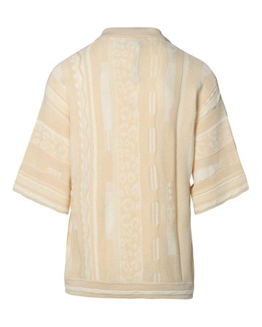 Laneus Natural Ivory Cotton Polo Shirt for men