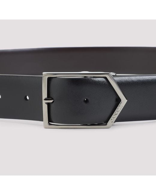 Canali Black Reversible Belt for men