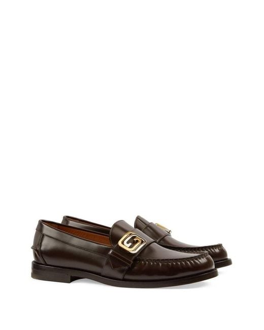 Gucci Brown Interlocking G Leather Loafers for men