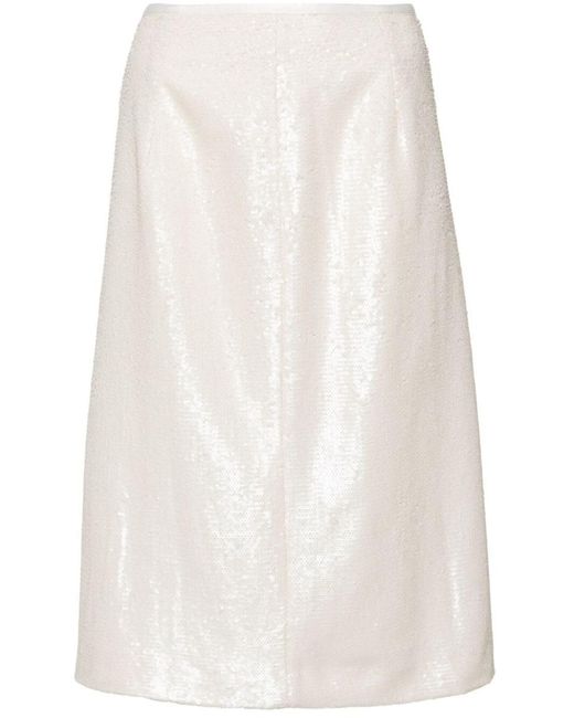 Incotex White Micro Sequin Pencil Skirt