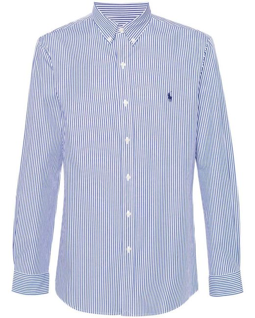 Polo Ralph Lauren Blue Slim Fit Striped Shirt Clothing for men